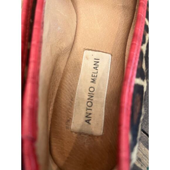 Antonio Melani Baird Calf Hair Animal Print Women 6 Slip On Flats Preppy Mobwife - Picture 7 of 10